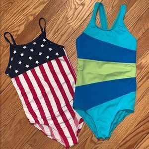 Bundle of 2 Girls Size 7/8 one piece swimsuits